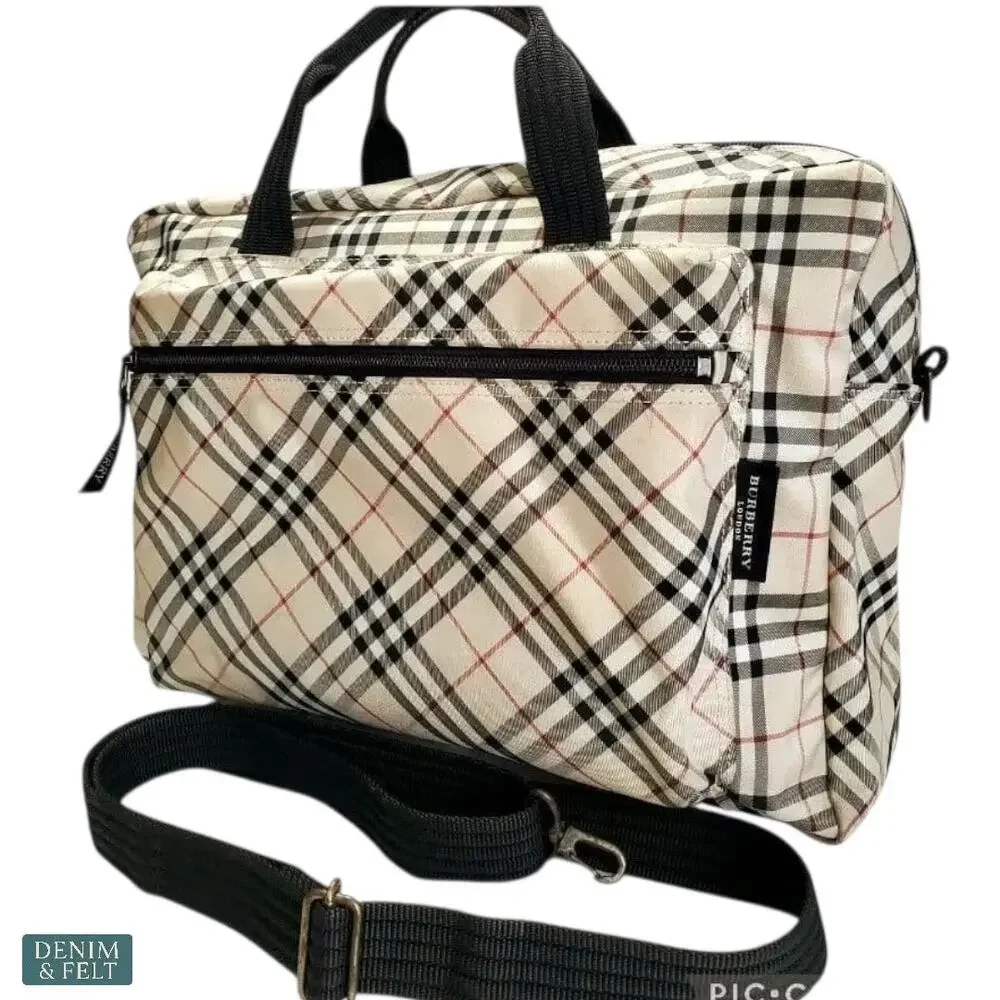 Burberry London Nova Check 3 Way Bag Tote Shoulder Backpack Unisex Travel Work